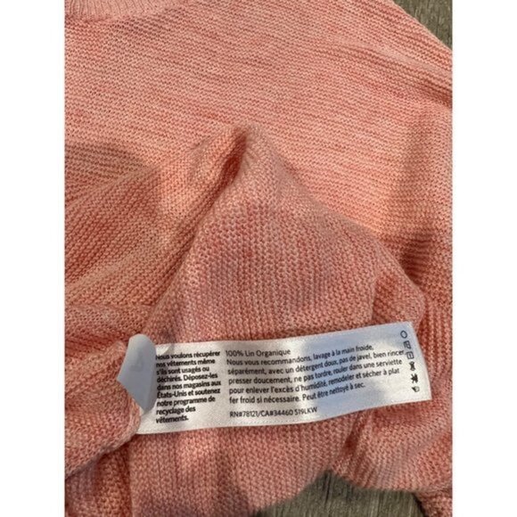 EILEEN FISHER Organic Linen Mélange Elbow-Sleeve Top Blouse size PM - Picture 8 of 8